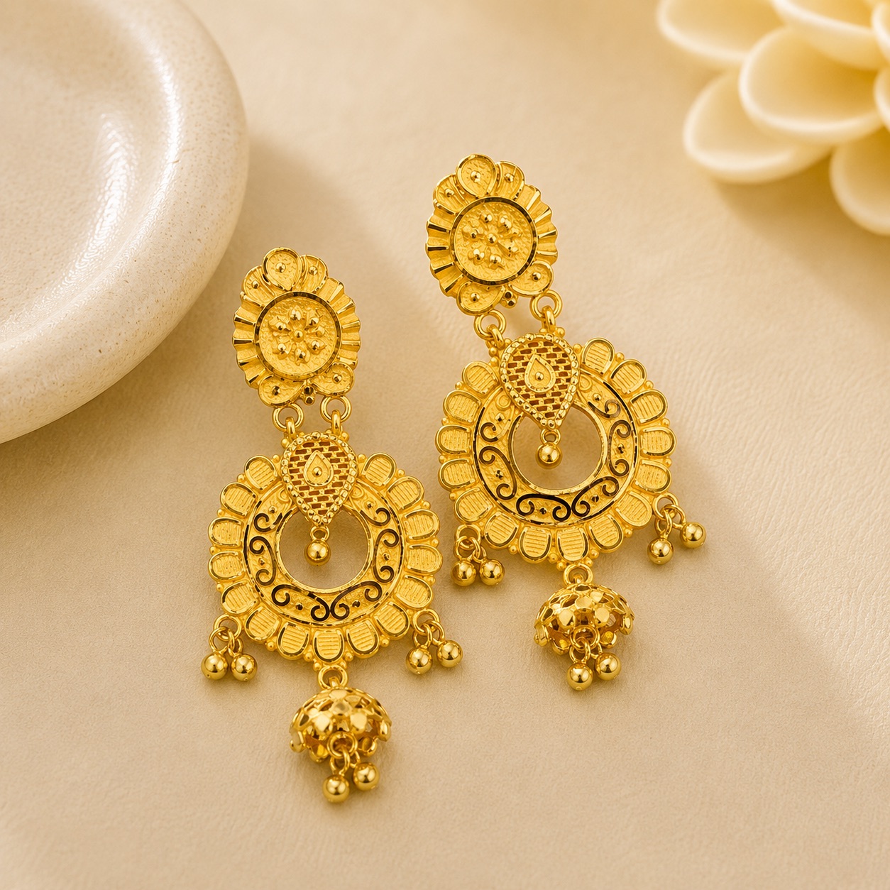 Gold Jhumka Design 9