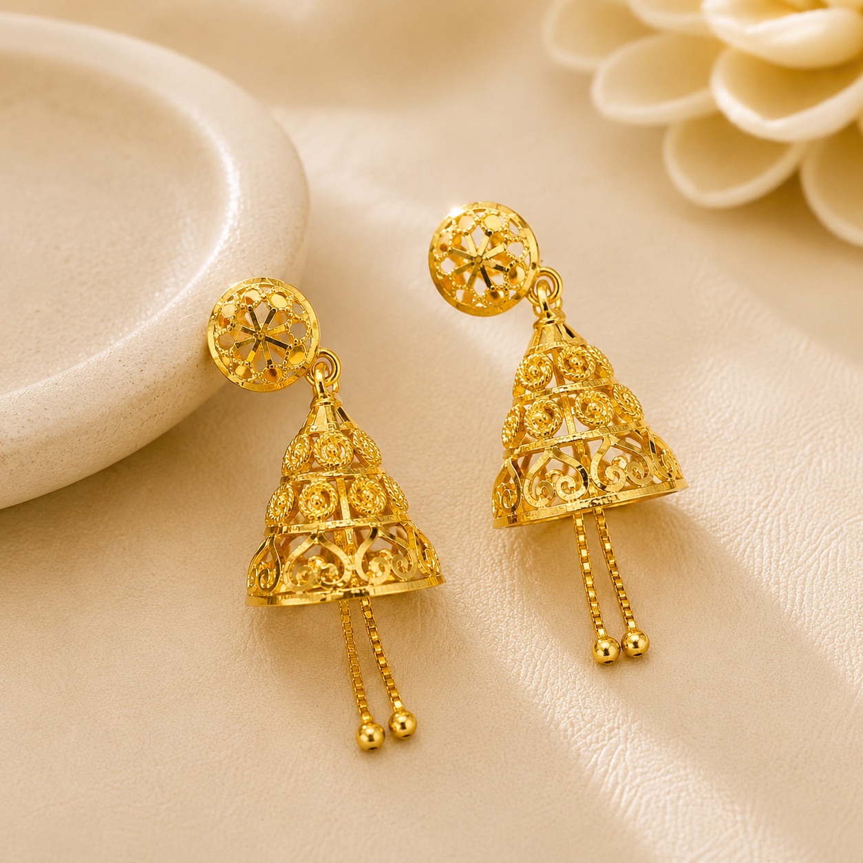 Gold Jhumka Design 3